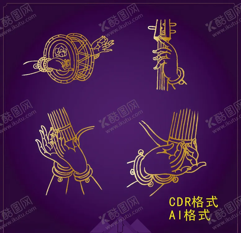 编号：80698903160201507299【酷图网】源文件下载-敦煌飞天线描矢量