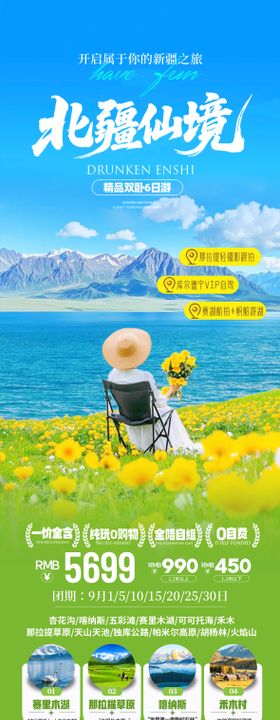 新疆北疆旅游长图海报