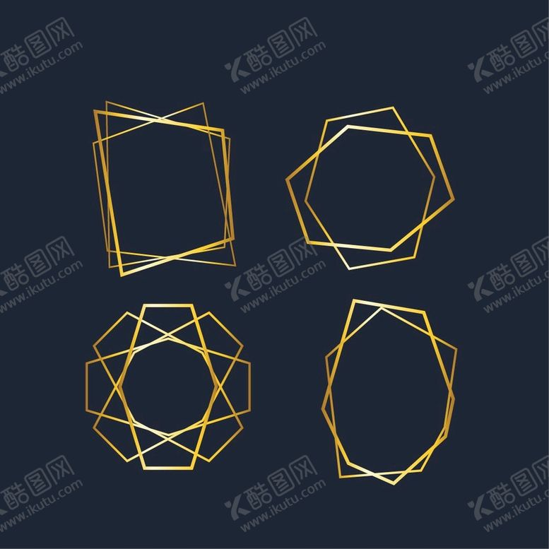 编号：99103501270743052989【酷图网】源文件下载-金色几何图形边框