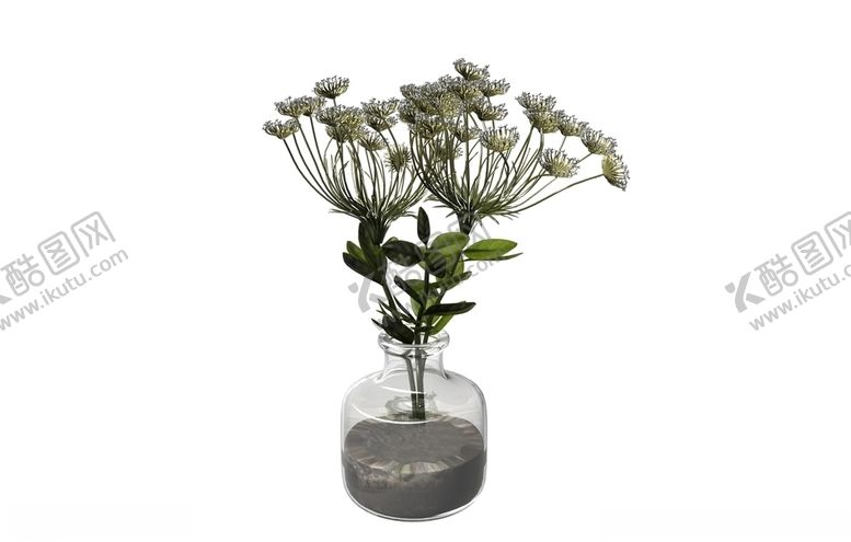编号：76172005051756428915【酷图网】源文件下载-菊花花瓶3d模型
