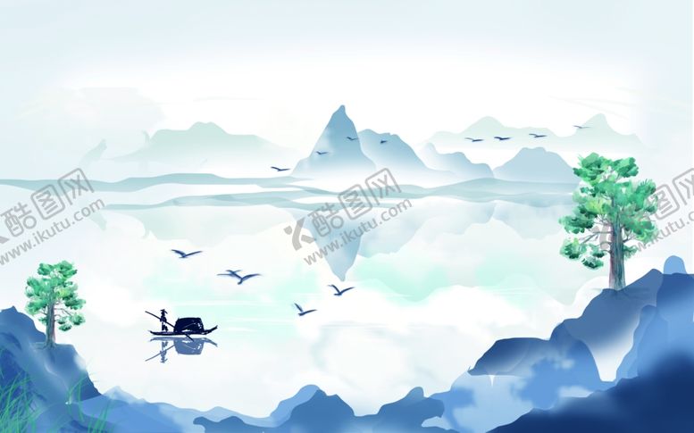 编号：54041509250542428011【酷图网】源文件下载-水墨背景墙