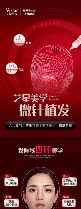 医美整形FUE传统无痕植发详情页
