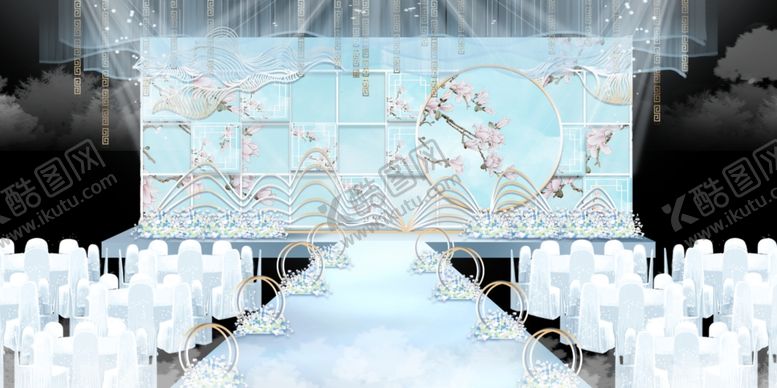 编号：68500107052213007413【酷图网】源文件下载-水墨新中国风婚礼设计背景