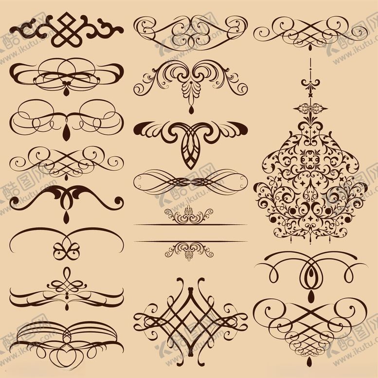 编号：17952811180158077371【酷图网】源文件下载-复古装饰花纹设计素材
