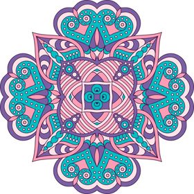 彩色复古花纹