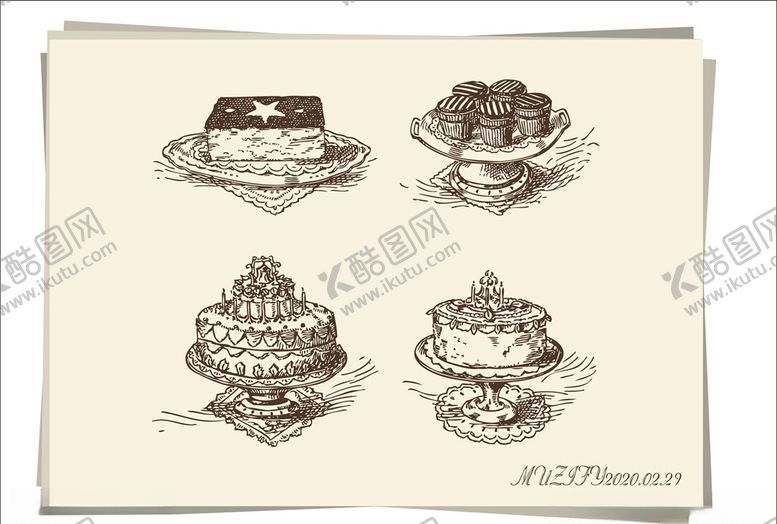 编号：66603710291249038638【酷图网】源文件下载-餐点美食手绘稿