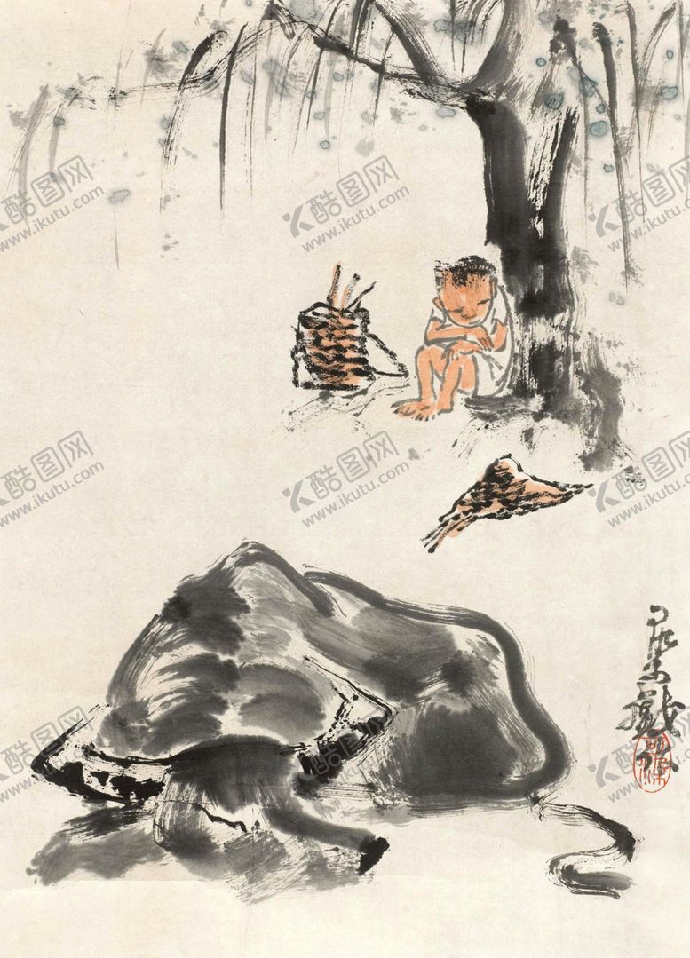 编号：23308510051147317209【酷图网】源文件下载-李可染牧牛图