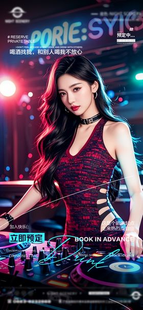 夜店酒吧早场预定海报 
