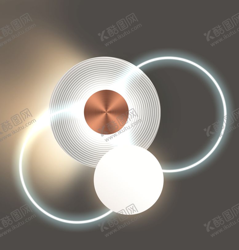 编号：21853909280852130397【酷图网】源文件下载-发光圆环球艺术挂画装饰画