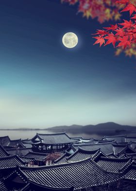 中秋节海报淘宝背景贺卡