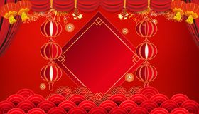 中国红传新年背景
