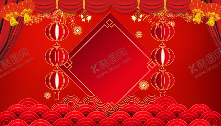 编号：20761205031346037558【酷图网】源文件下载-中国红新年背景