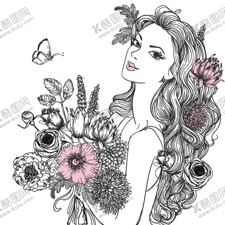编号：42387009151217321569【酷图网】源文件下载-插画美女 
