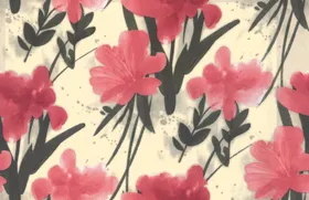 数码印花植物抽象碎手绘