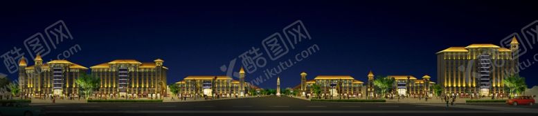 编号：17256410301923171696【酷图网】源文件下载-中国豫南农产品交易中心夜景效果