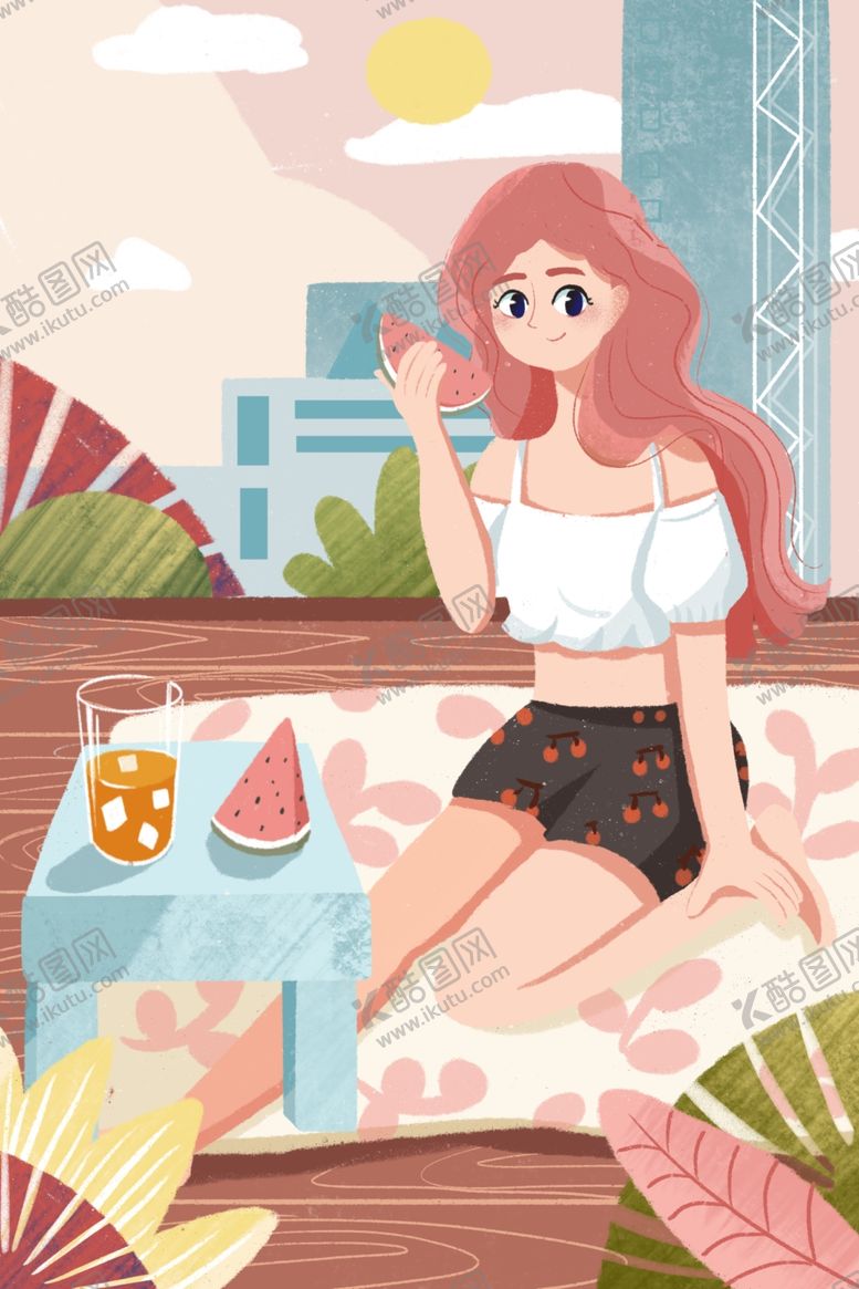 编号：16802103140806276440【酷图网】源文件下载-夏天插画图片