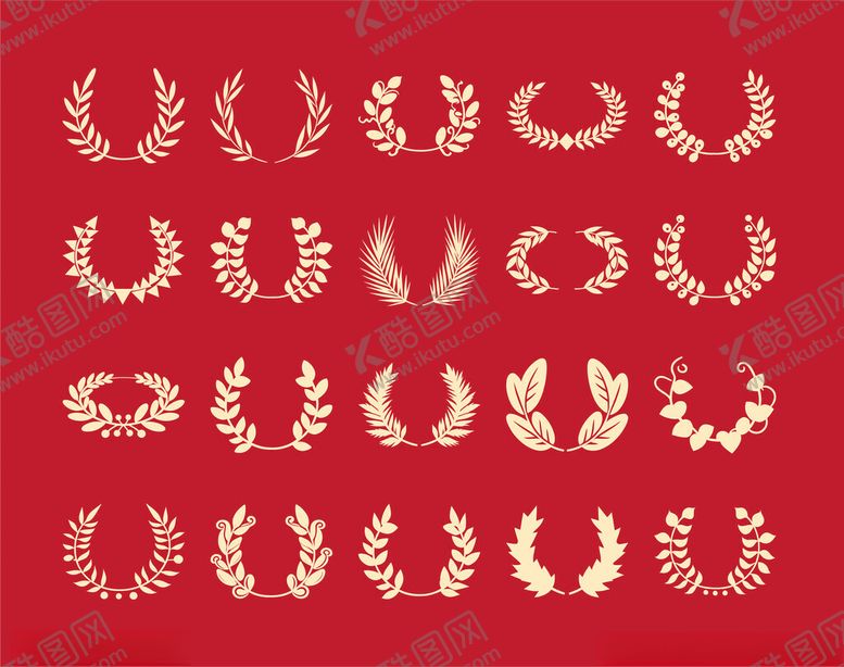 编号：75810711201128558112【酷图网】源文件下载-金色麦穗花环