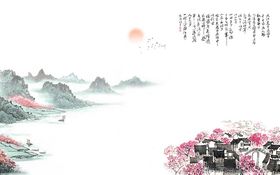 江南桃花背景墙