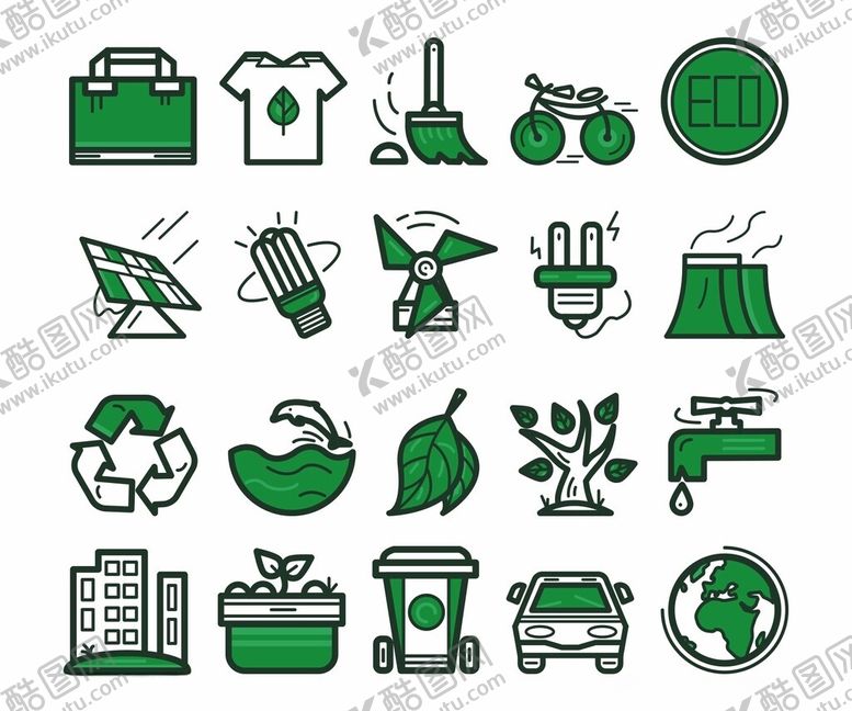 编号：42289405010024275429【酷图网】源文件下载-环保图标
