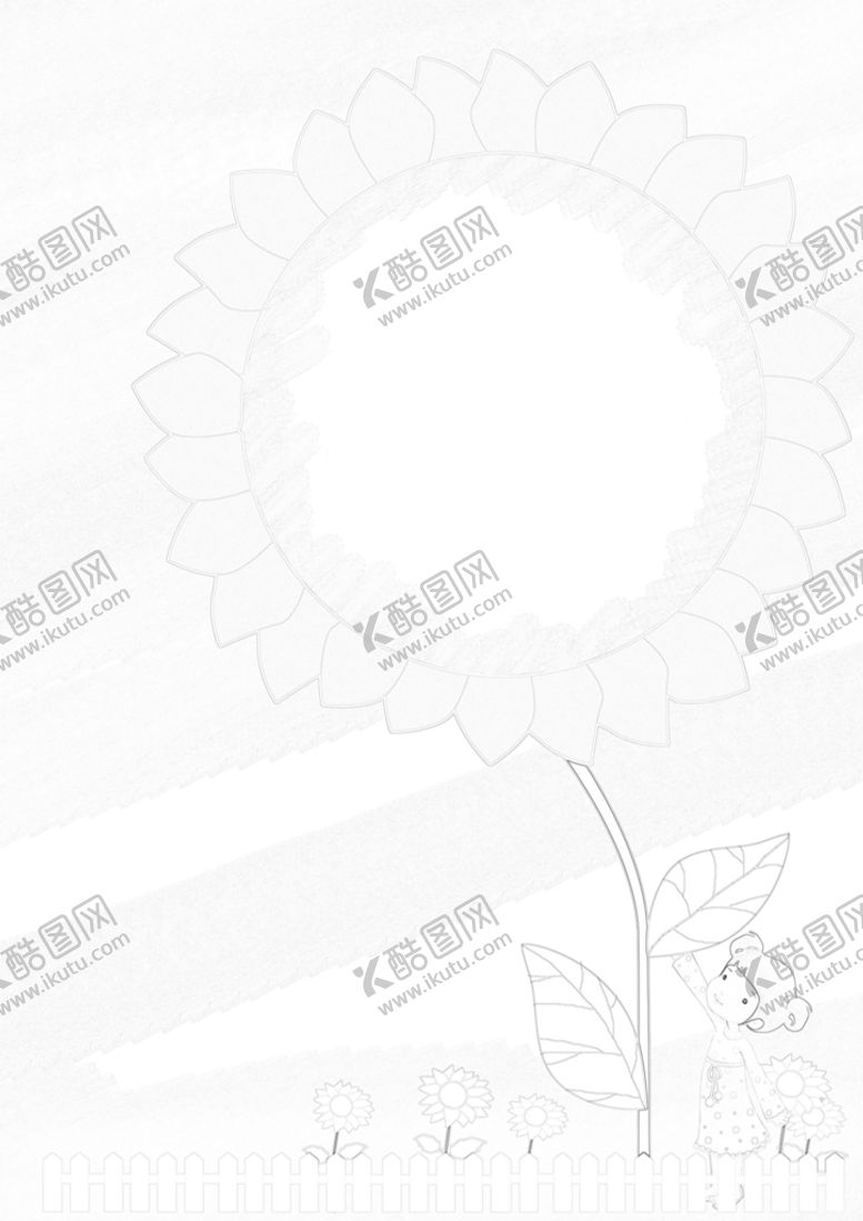 编号：52319809290433232031【酷图网】源文件下载-黑白线稿通用空白竖版小报   