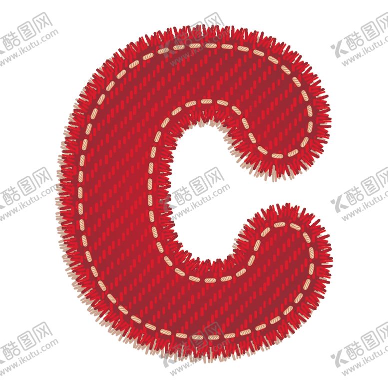 编号：55636507040041065891【酷图网】源文件下载-英文字母C设计艺术字创意牛仔布