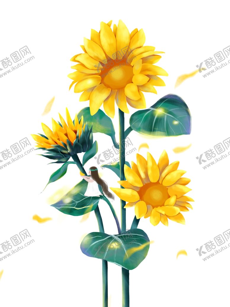 编号：58236002211142188897【酷图网】源文件下载-卡通向日葵插画