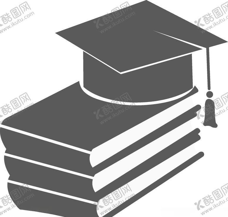 编号：49777109181406359093【酷图网】源文件下载-灰色书籍博士帽简历图标