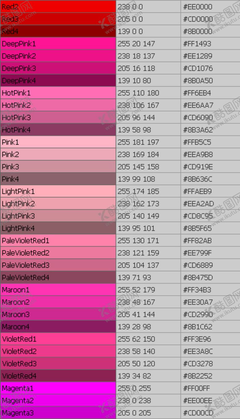 编号：42021809132337234261【酷图网】源文件下载-配色表