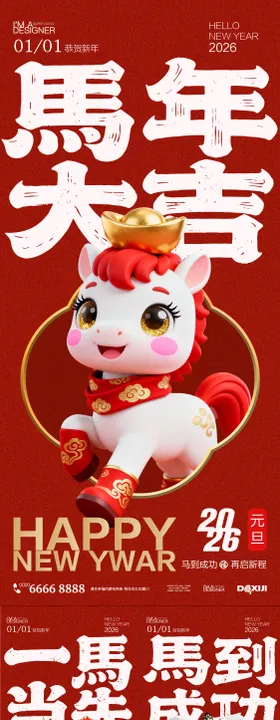 2026元旦C4D海报