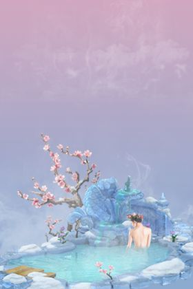 粉色唯美樱花树插画背景