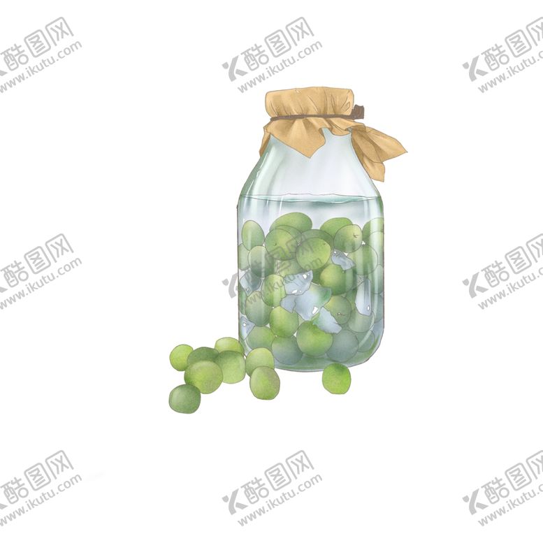 编号：81600306290222266513【酷图网】源文件下载-植物果实罐头绿色清新点缀素材