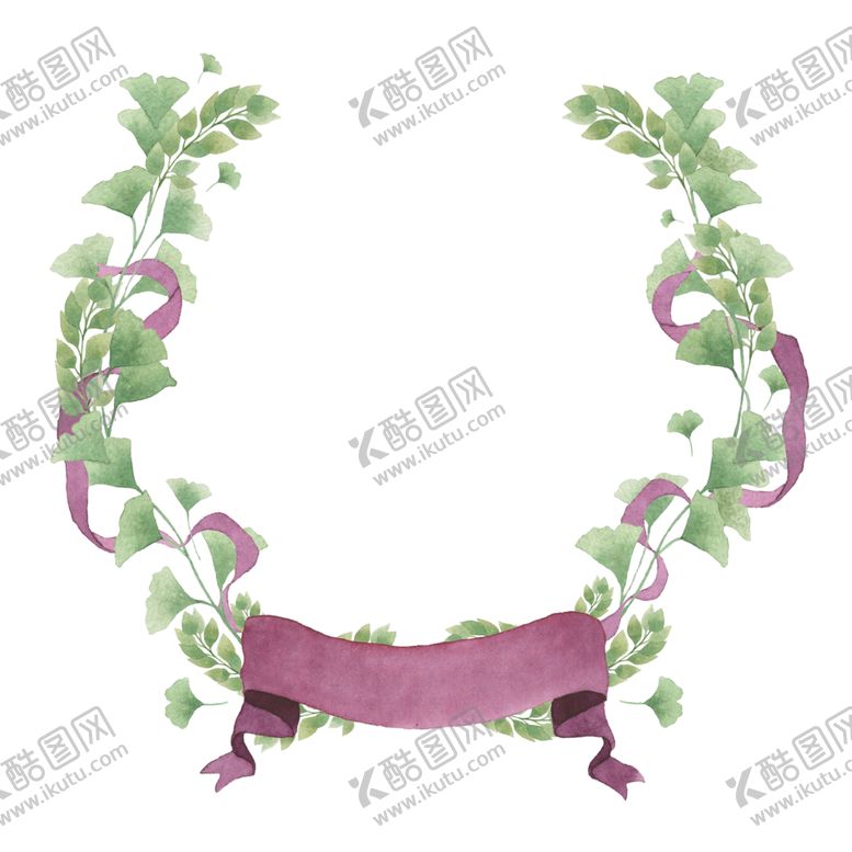编号：16307706271637069307【酷图网】源文件下载-手绘植物花环