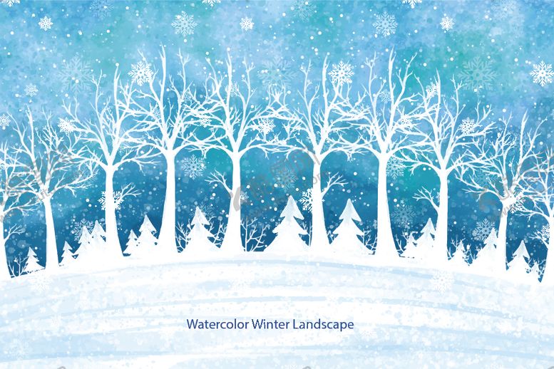 编号：23234610091635298154【酷图网】源文件下载-冬季雪景插画图案