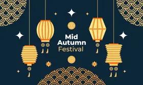 中秋节海报元素矢量月饼矢量月亮