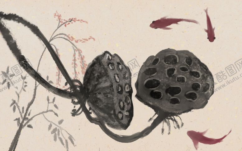编号：88282102061529156023【酷图网】源文件下载-荷花水墨画