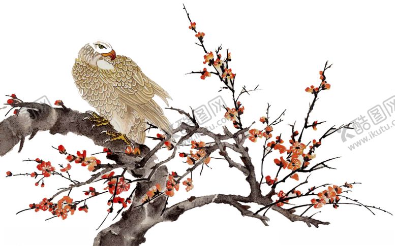 编号：77582609272158155361【酷图网】源文件下载-水墨梅花鸟素材