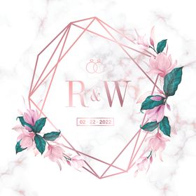 婚礼结婚请柬邀请函底纹边框手绘水牌
