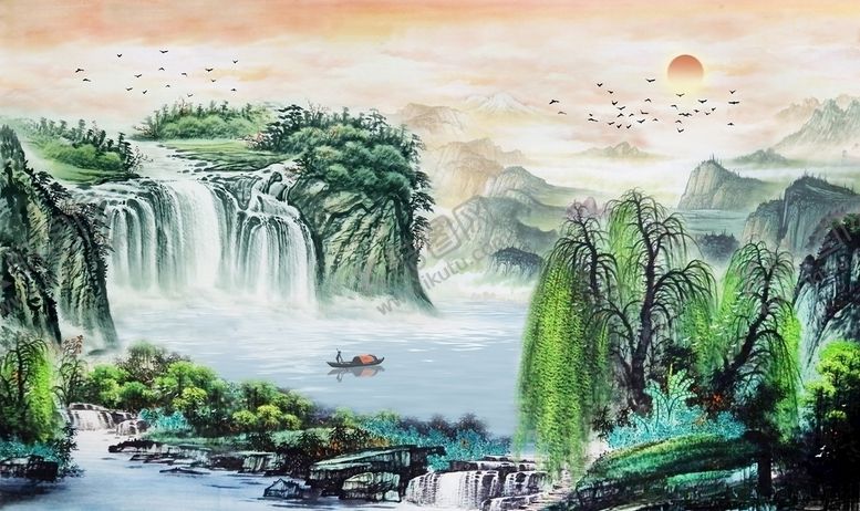 编号：69974610041821353588【酷图网】源文件下载-水墨山水背景墙