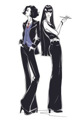 时尚服饰人物模特插画