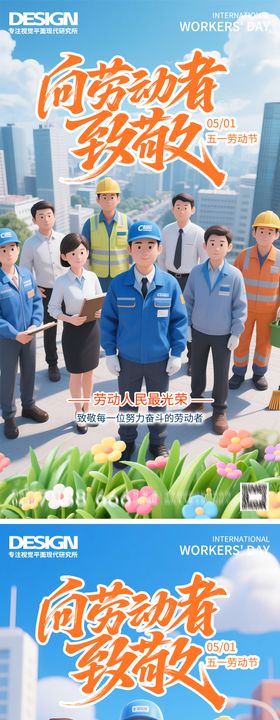 劳动节C4D系列海报
