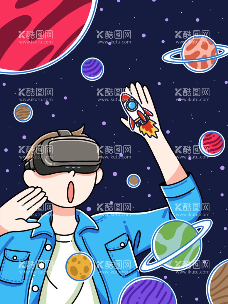 编号：46510909200517508039【酷图网】源文件下载-VR元宇宙插画海报