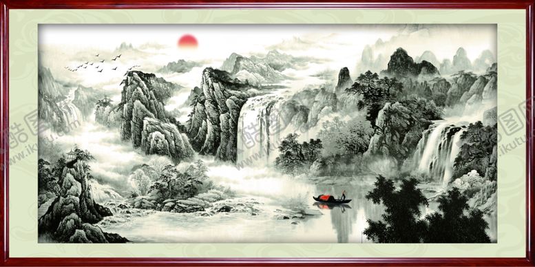 编号：92098910211856435198【酷图网】源文件下载-水墨山水画