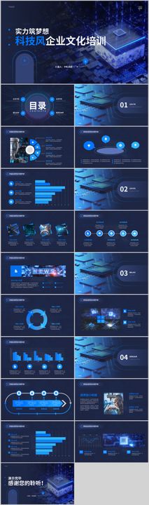 蓝色科技风企业文化培训PPT