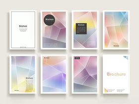 多彩几何背景名片设计