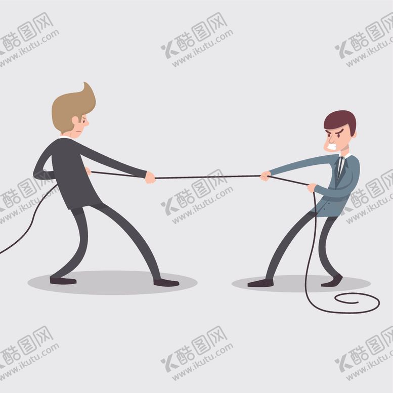 编号：48293509181749196496【酷图网】源文件下载-商务人士拔河矢量插画