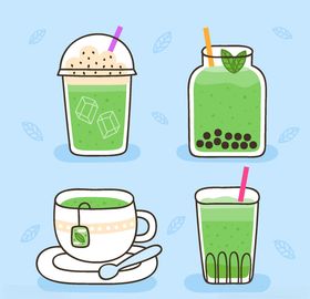 抹茶相关多酚甜点饮品