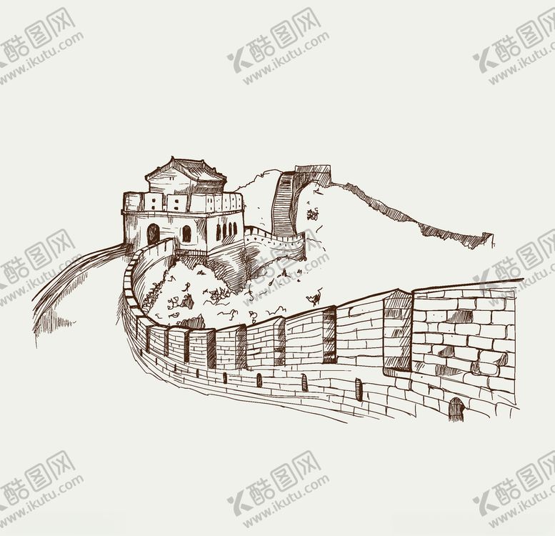 编号：30885606241935365586【酷图网】源文件下载-长城线稿