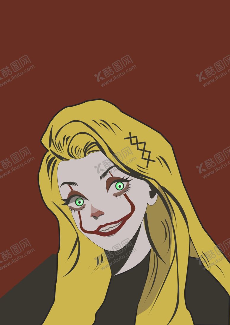 长发公主圣诞节红色背景迪士尼