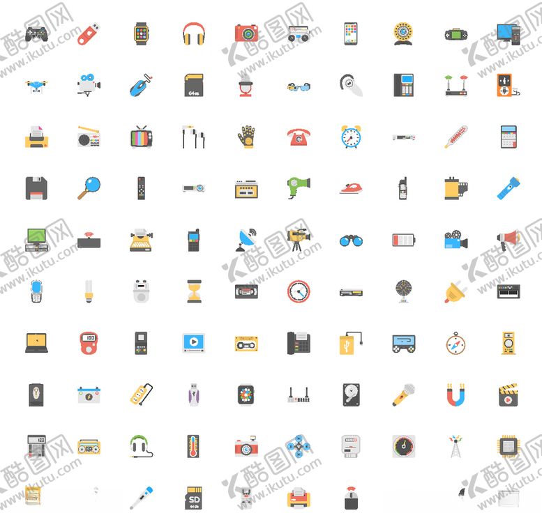 编号：89719009150417586208【酷图网】源文件下载-彩色精细化矢量办公图标