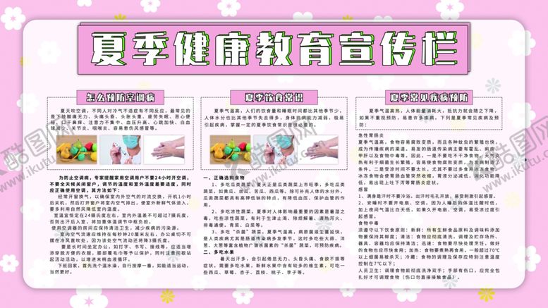 编号：53039505100104419937【酷图网】源文件下载-夏季健康教育宣传栏